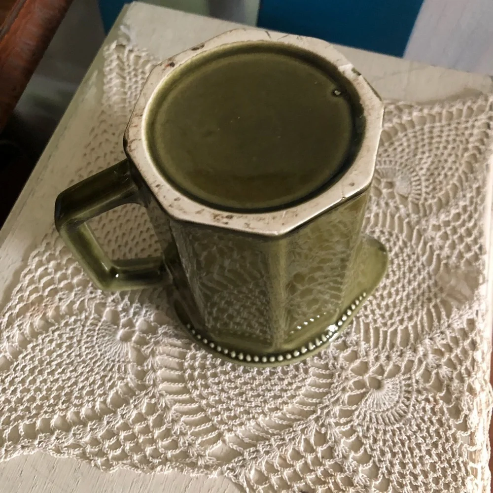 Vintage Green Ceramic Pitcher